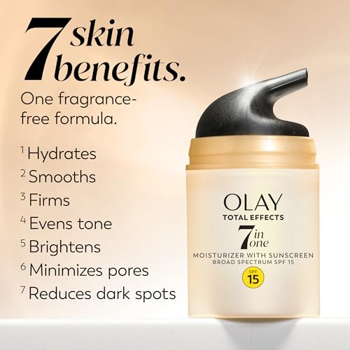 OLAY Total Effects 7-in-1 Anti-Aging Face Moisturizer with SPF 15, Fragrance-Free 1.7 oz