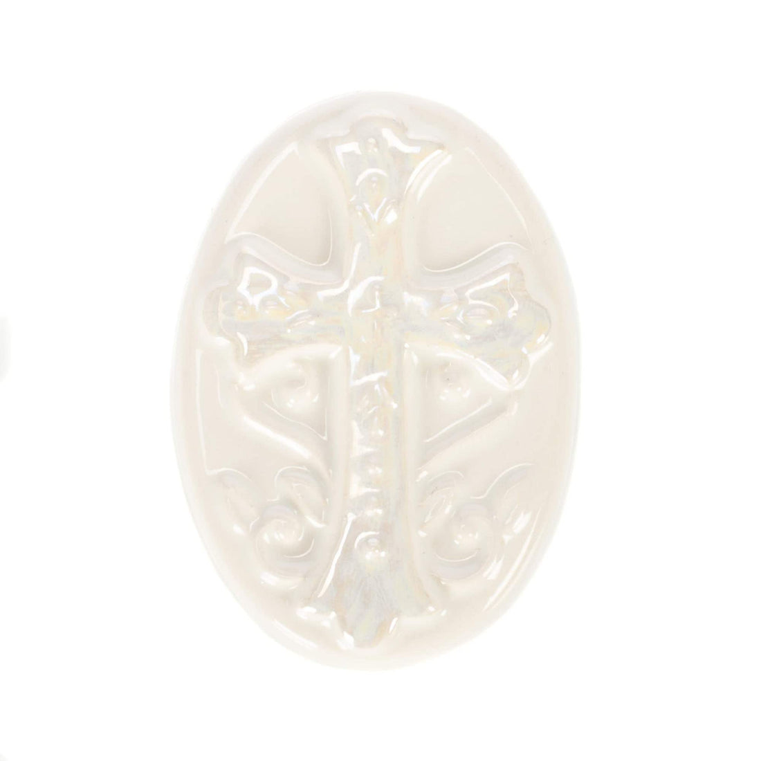 DEMDACO Rosary Classic White 3 x 2 Glossy Porcelain Decorative Trinket Box Set