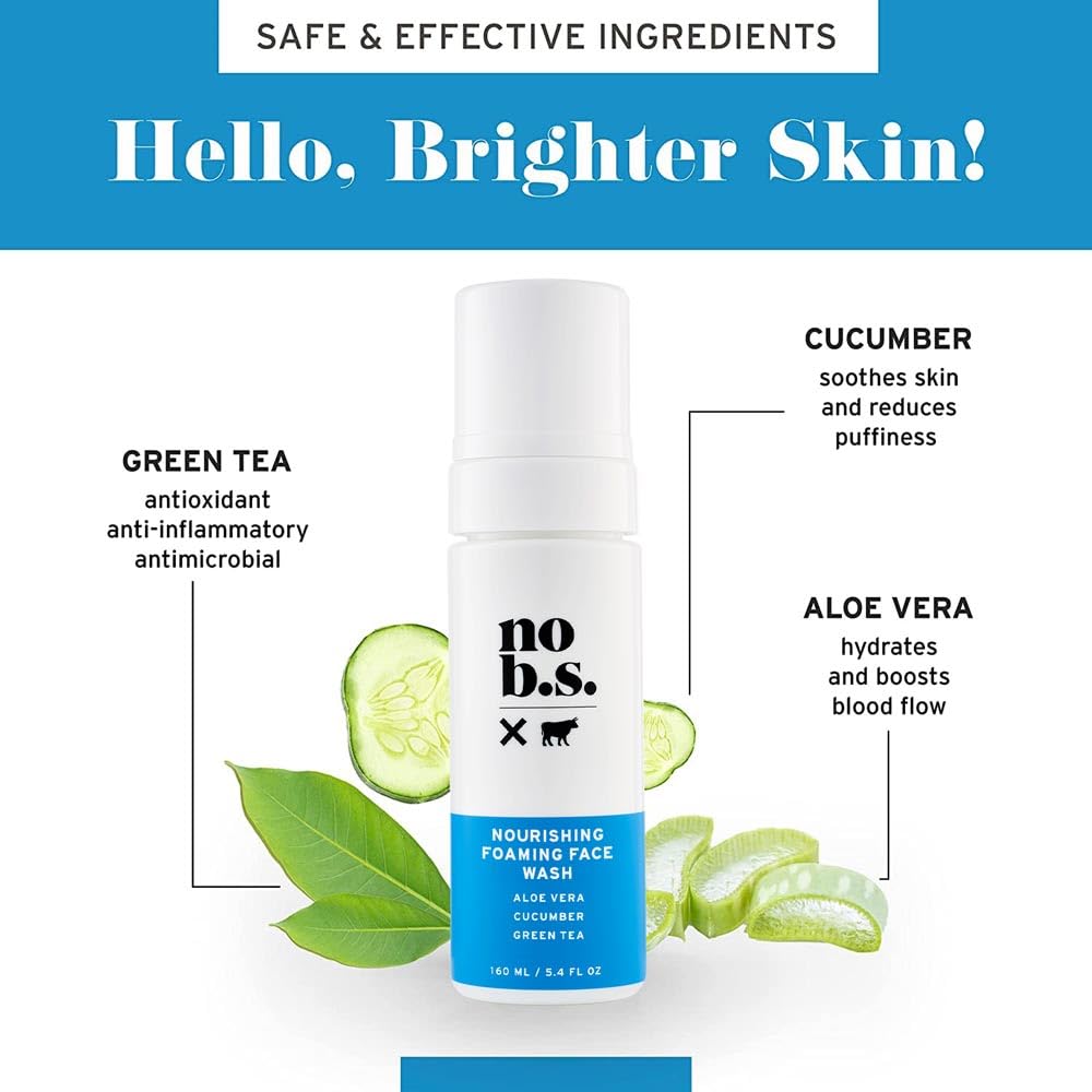 no b.s. foaming cleanser - natural face wash for women - fresh facial cleanser for women is great for daily use and acnefree face wash