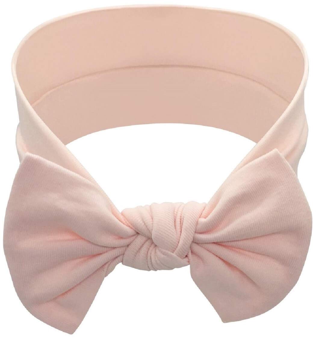 BABYGIZ Baby Girl Headbands-Infant,Toddler Cotton Handmade Hairbands with Bows Child Hair Accessories (White, Gray, Pink, Powder Pink)