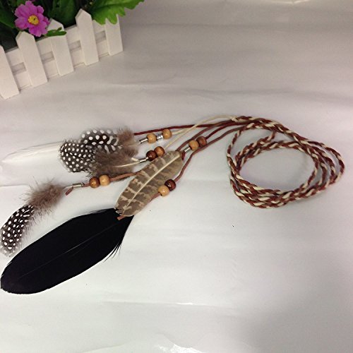 Women Lady Girls BOHO Peacock Feather Hairdressing Hair Band Head Band Folk Style Indian Handmade Headband Hair Hoop Headpiece Headwear Accessory