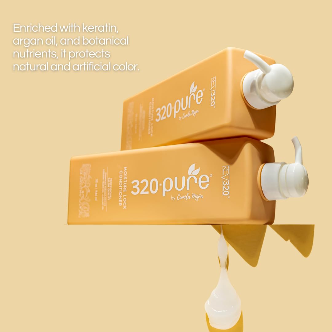 320Pure Moisture Lock Conditioner for Fine Hair, Keratin and Argan Oil Hydrating Hair Conditioner, Restore Thin, Dry, & Color-Treated 16oz