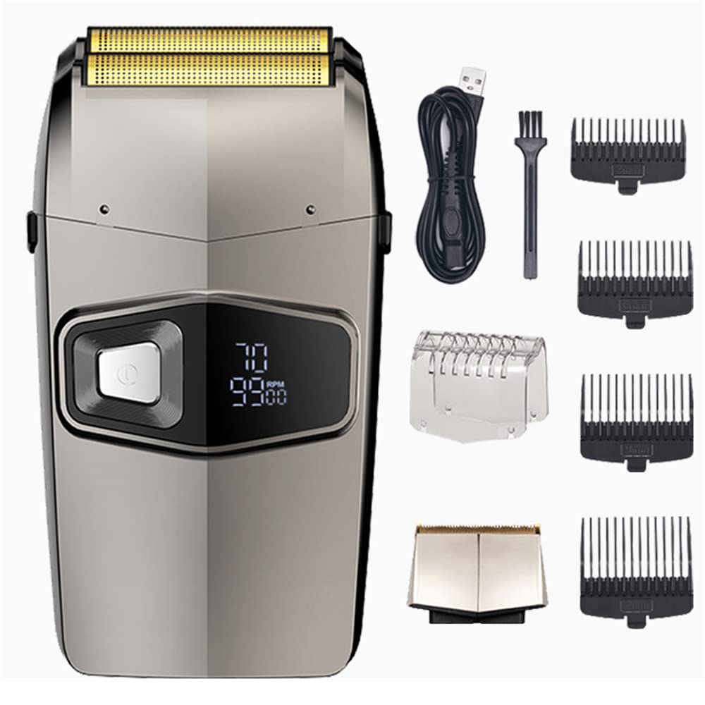 Electric Shaver, LED Digital Display, Electric Shavers for Men Barber Shaver with Precision Trimmer, Beard Trimmer with Rechargeable, Low Noise Durable for Men Home