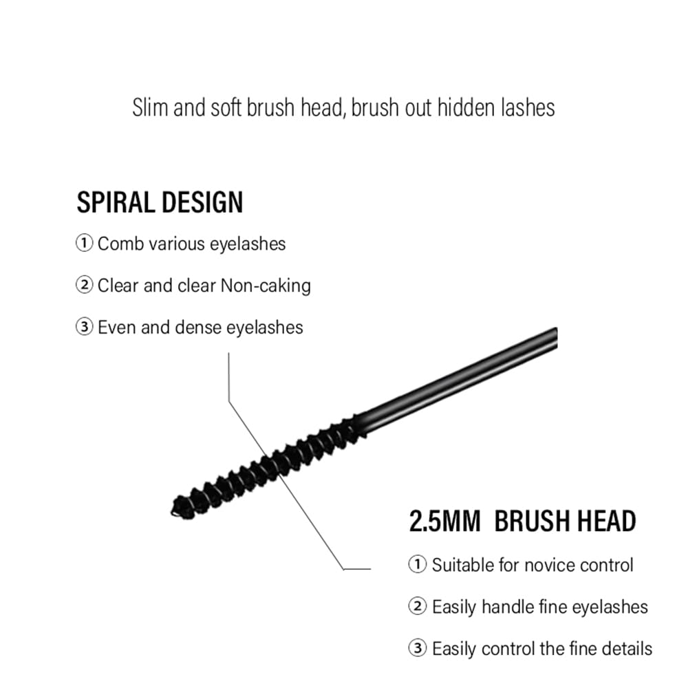 Mascara for Fine Short Eyelash and lower eyelash, 2.5mm Small Brush, No Clump, Long Lasting, Smudge-proof,Black and Waterproof Mascara (1 Pcs)