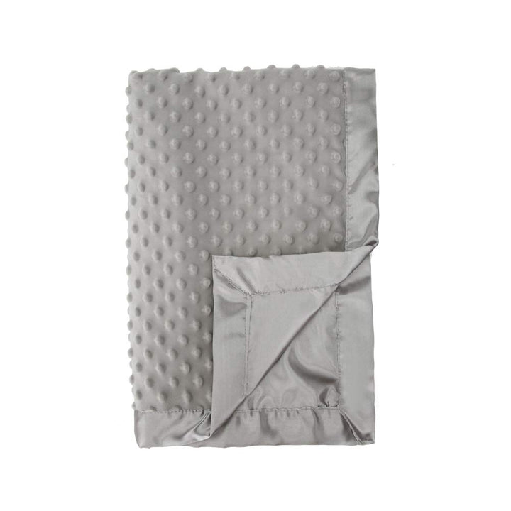 Pro Goleem Grey Baby Soft Minky Dot Blanket with Silky Satin Backing Baby Gifts for Girls and Boys (Gray, 30’’ x 40’’)