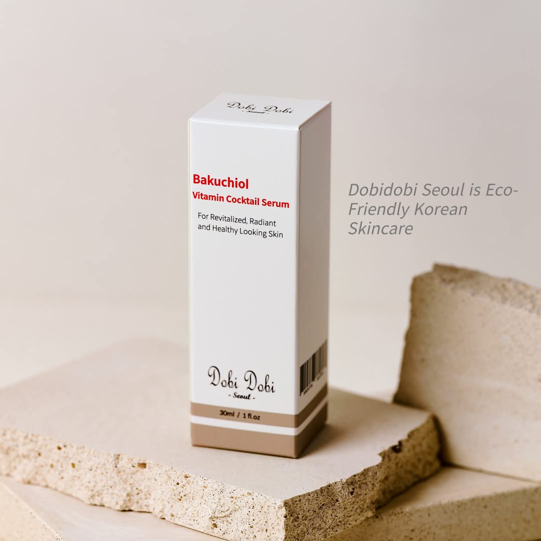Dobi Dobi Seoul Bakuchiol Vitamin Cocktail Serum Essence Hydrating Serum for Face Korean skin care cosmetics, 1fl.oz 30ml