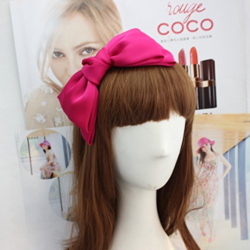 CELLOT 8 Big Bows Hairstyle Hair Hoop Head Band for Girls Teens Women (1pcs Hot Pink)