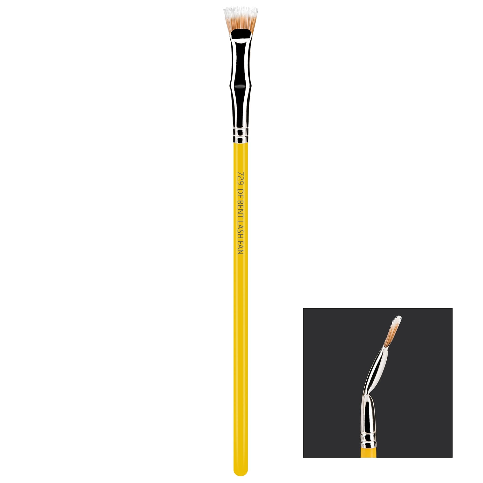 Bdellium Tools Professional Makeup Brush Studio Line - Duet Fiber Bent Mascara Fan 729