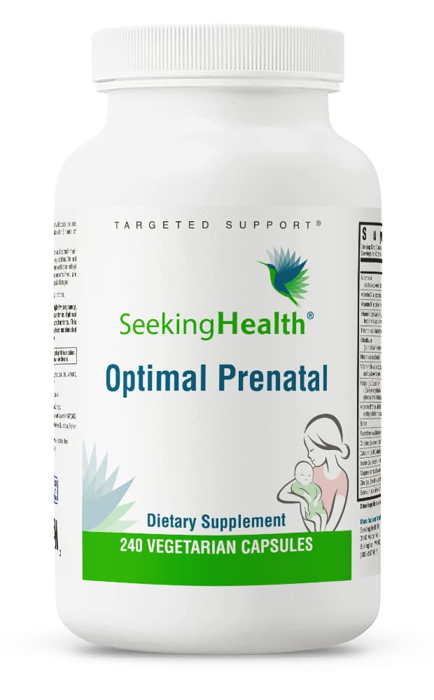 Seeking Health Optimal Prenatal, Women’s Vitamin with B12, Methylfolate, Choline, Methylation Support, Nutrients to Support Fertility, Pregnancy & Breastfeeding, Vegetarian Capsules (240 Capsules)