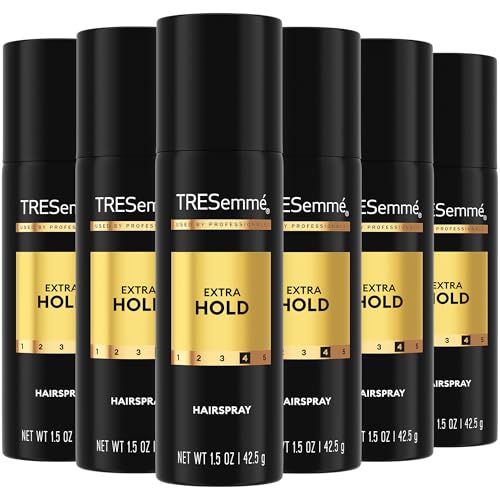 TRESemmé Travel Hairspray, Extra Hold, 6-Pack – Moisturizing Hair Spray, Anti-Humidity, Anti-Frizz Hair Products, 1.5 Oz Ea
