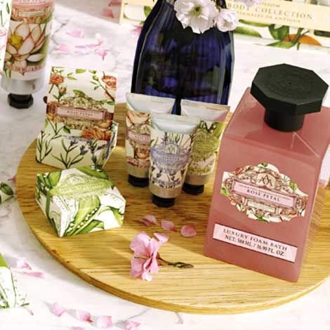Rose Petals with Somerset Body Care Gift Set Shower Gel, Hand Cream and Body Lotion in a beautiful gift box
