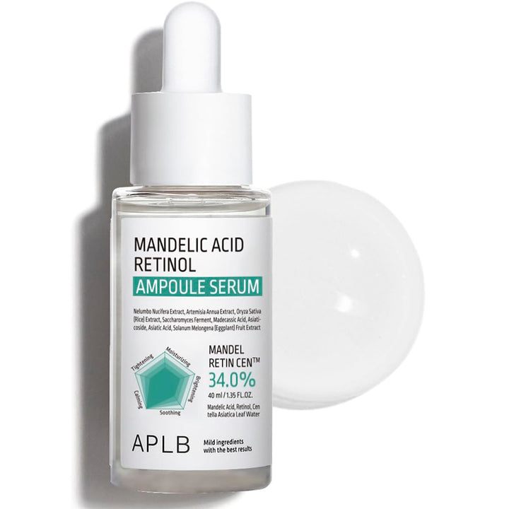 APLB Mandelic Acid Retinol Ampoule Serum | MANDEL RETIN CEN™ 34.0% 1.35 FL.OZ/Korean Skincare, Acne care, Exfoliant, Wrinkle care, Revitalize for gentle and improve skin texture