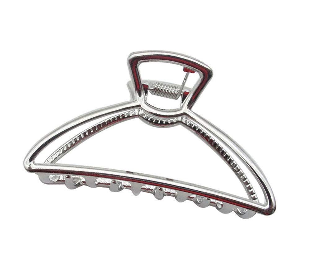 Fodattm Triangle, Silver: Vintage Metal Hair Claw Hair Jaw Clips Hair Clamp Accessories For Girls Women (Triangle, Silver)