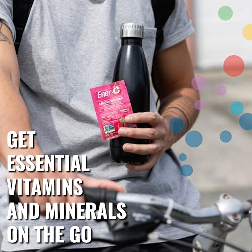 Ener-C Variety Pack Multivitamin Drink Mix Powder Vitamin C 1000mg & Electrolytes with Real Fruit Juice Natural Energy & Immune Support for Women & Men - Non-GMO Vegan & Gluten Free - 30 Count