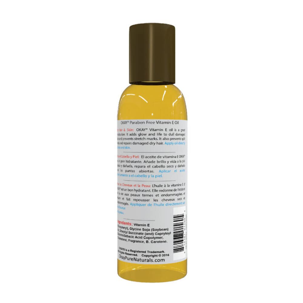 Okay Vitamin E Oil for Hair, Skin and Nail, 2 Ounce