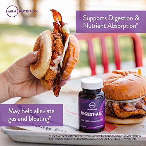 MRM Nutrition Digest-All ® | Digestive Enzymes | Improved Digestion and Absorption | Lactase + Amylase + Lipase| May Help with Bloating and Gas| 100% Vegetarian | Gluten-Free | 50 Servings