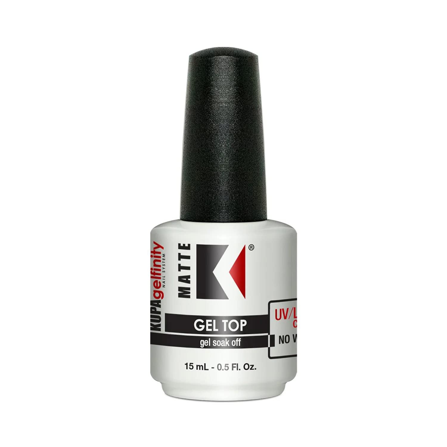 KUPA GelFinity - Soak Off Gel - Top Coat Matte Finish (No Wipe) 0.5 Fl Oz