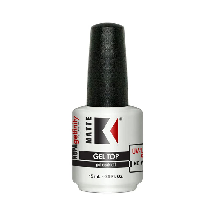 KUPA GelFinity - Soak Off Gel - Top Coat Matte Finish (No Wipe) 0.5 Fl Oz