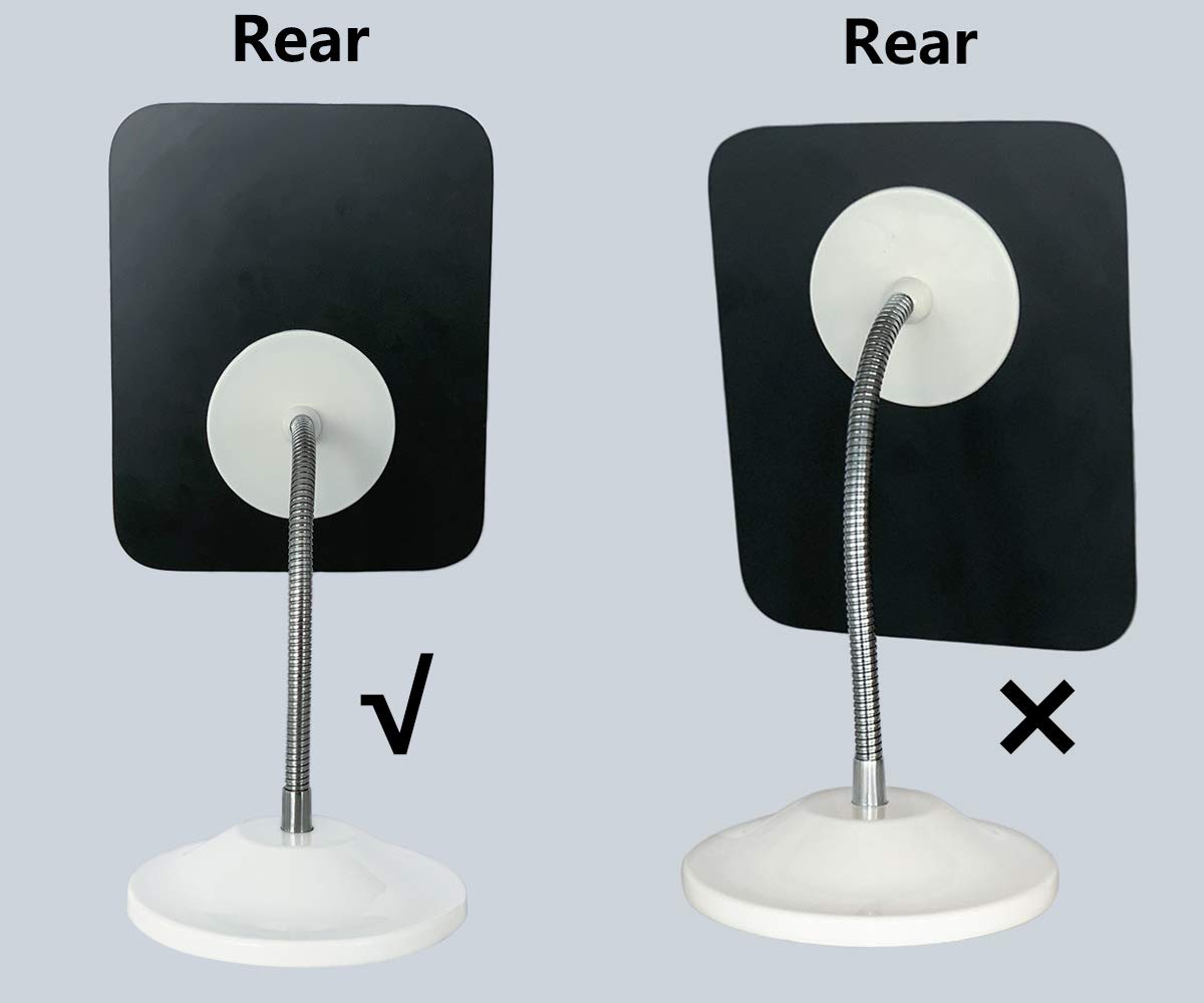 YEAKE Adjustable Flexible Gooseneck Makeup Mirror,360°Rotation Folding Portable Desk Vanity Mirror with Stand Shower Shaving Cosmetic Mirror Square