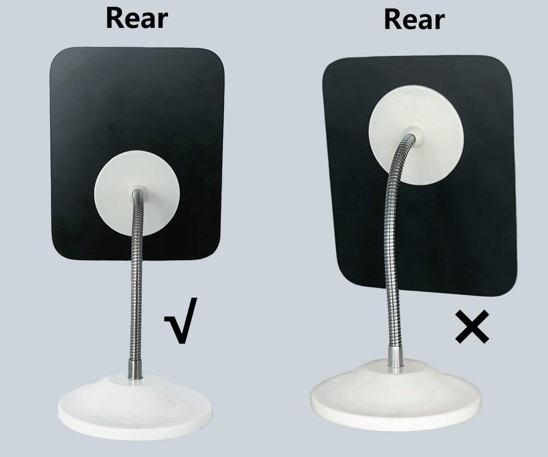 YEAKE Adjustable Flexible Gooseneck Makeup Mirror,360°Rotation Folding Portable Desk Vanity Mirror with Stand Shower Shaving Cosmetic Mirror Square