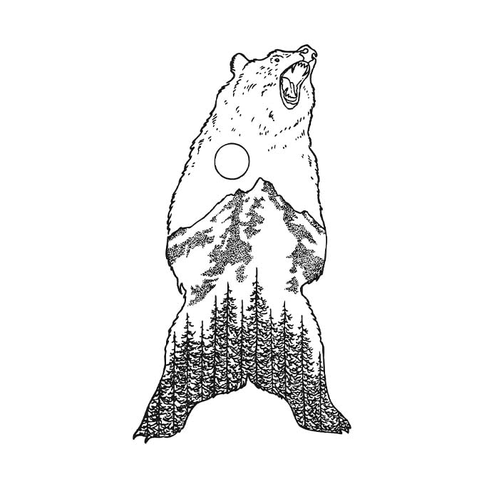 Inkbox Temporary Tattoos, Semi-Permanent Tattoo, One Premium Easy Long Lasting, Waterproof Temp Tattoo with For Now Ink - Lasts 1-2 Weeks, Growling, 6 x 3 in