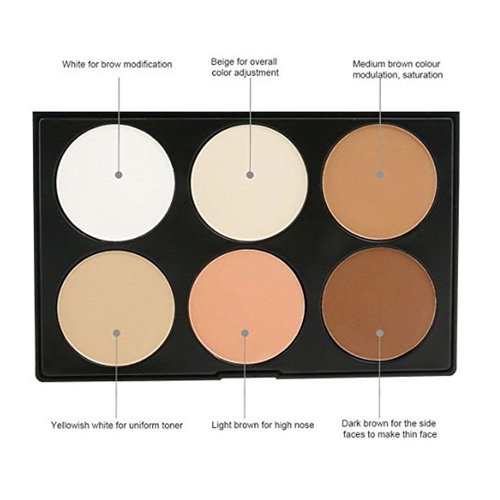 iMeasy Makeup Contour Kit Highlight and Bronzing Powder Palette - 6 Colors