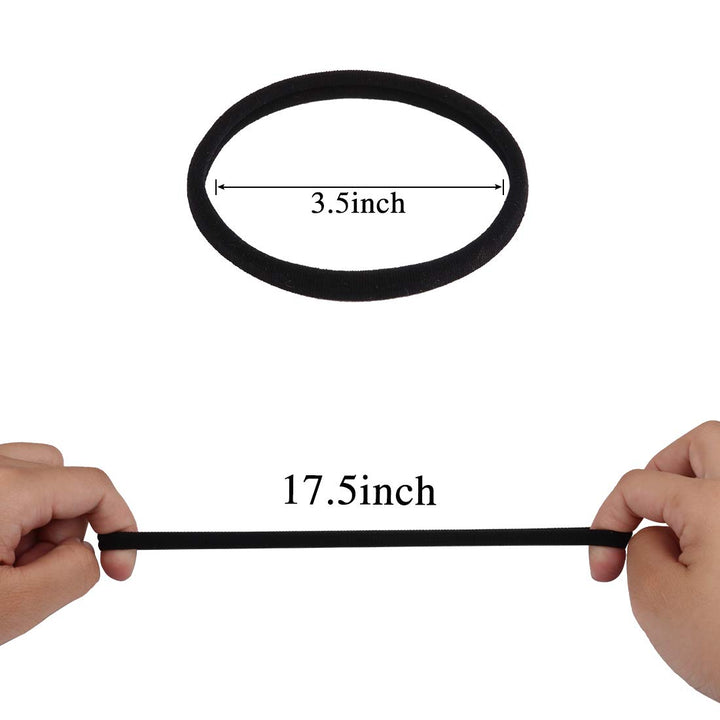 XIMA 40 Pack Black DIY Nylon Headbands, Baby And Newborn Ealstic Hair Bands for Baby Girls Hair Accessories(Black-40pcs)