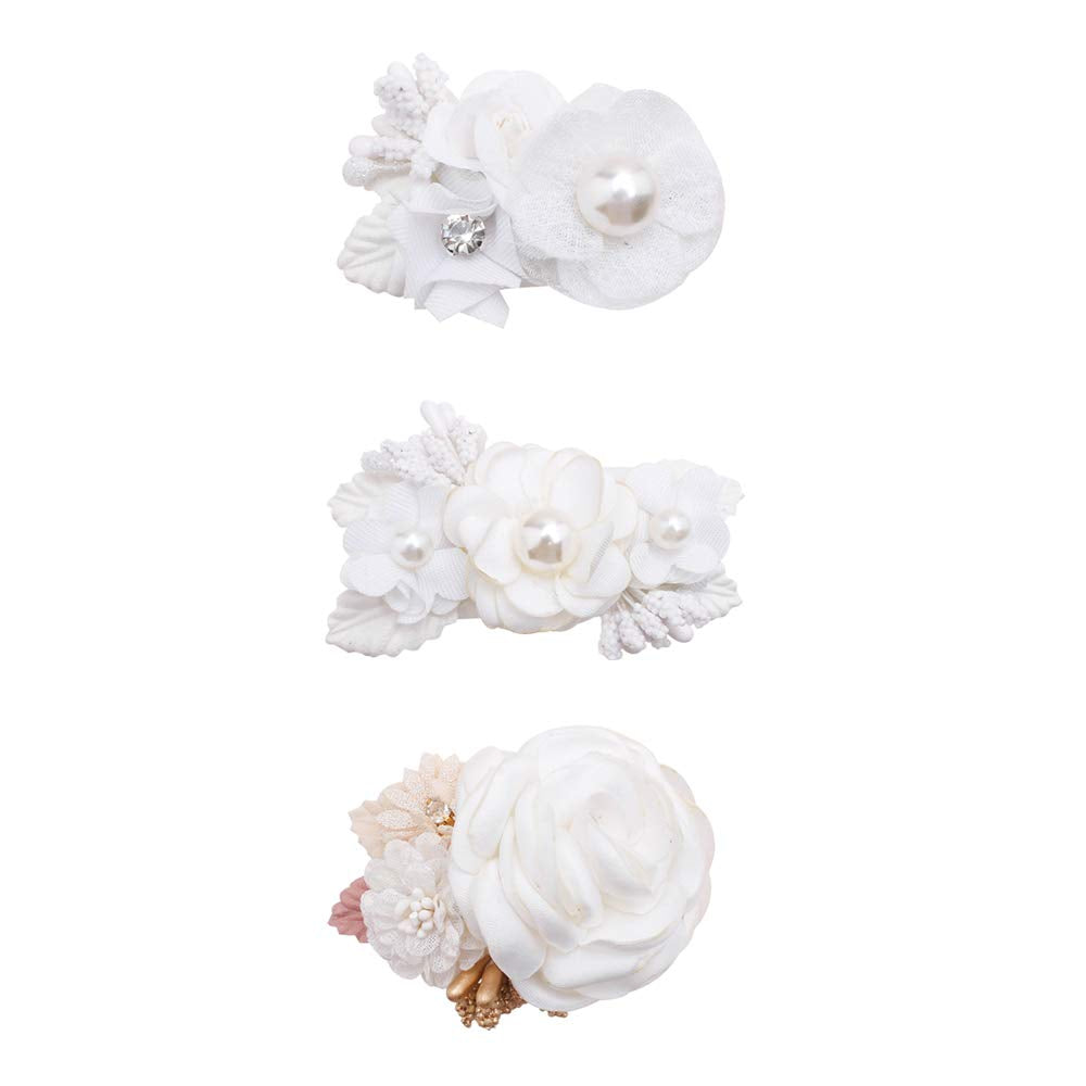 mligril Baby Girls Flower Hair Clips-3pcs Floral Hair Bows Alligator Barrettes for Infant Toddler