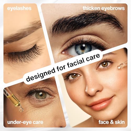 SELFWISE Organic Castor Oil For Face Moisturizer, Eyes, Eyelashes, Eyebrows, Wrinkles with Jojoba, Rosehip, Grapeseed, Squalane, Palmarosa, Bergamot and Vitamin E for Gentle Skin, Men & Women 1oz