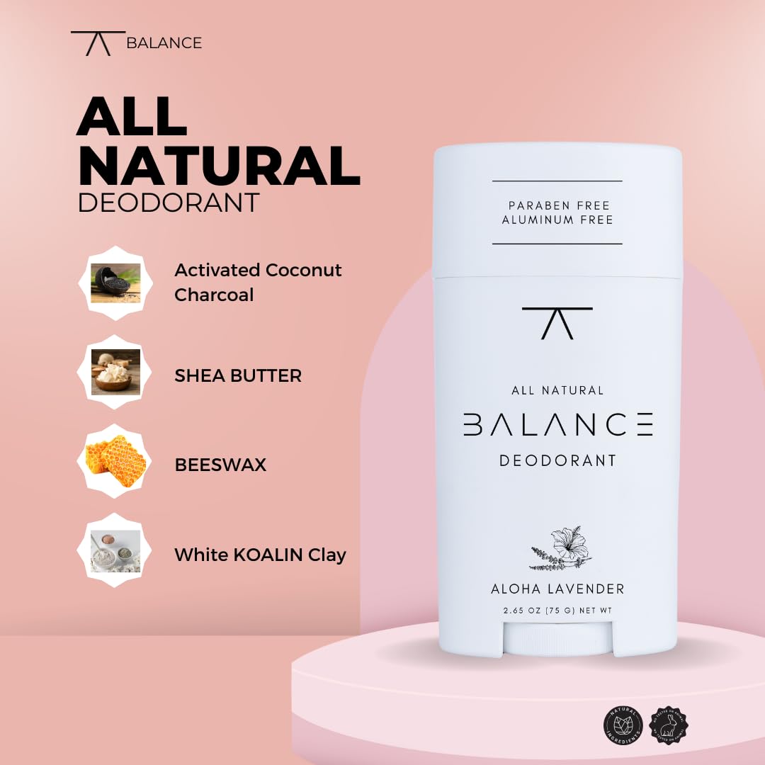 BALANCE All Natural Deodorant (Aloha Lavender) - for Women and Men