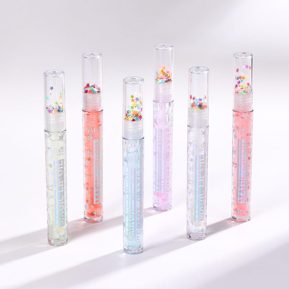 Petansy Shimmery Glitter Lip Gloss 6 Colors Liquid Lipstick Set Plumping Lip Oil | Syrupy gloss | Long Lasting | Moisturizing| High Shine | Lip Glow Set (6 Colors/Set)