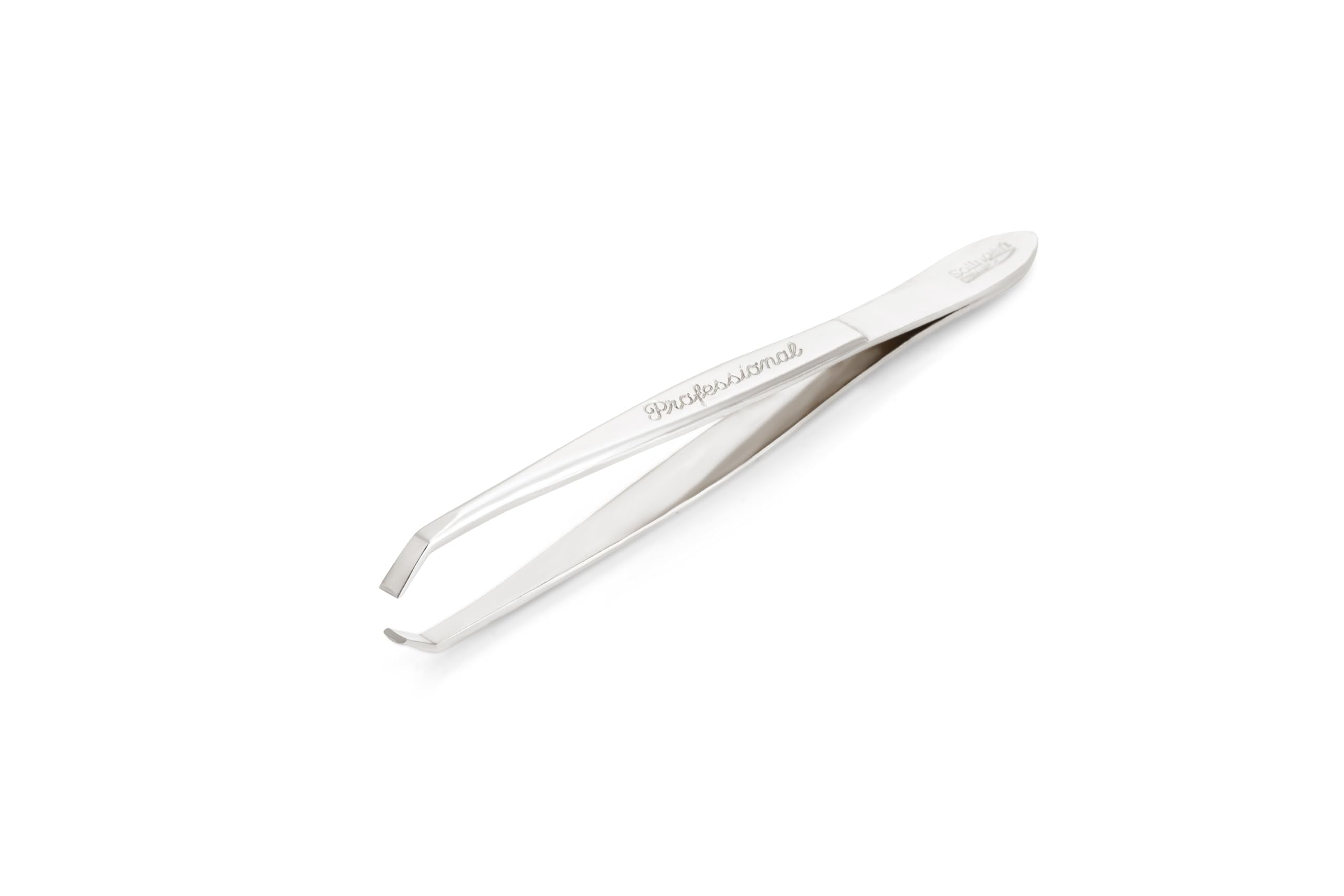 Solingen Stainless Steel Professional Slanted Tweezers, Best for Eyebrows Extensions, Facial Hair, Made in Germany