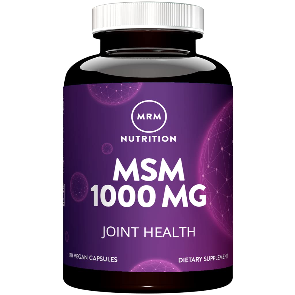 MRM Nutrition MSM 1000mg | Methyl-sulfonyl-Methane Capsules | Joint Health | Hair + Skin + Nails | Bioavailable Form of Sulfur | Gluten-Free + Vegan | 120 Servings