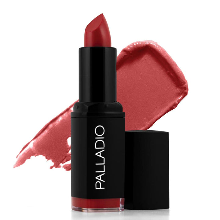 Palladio Beauty Matte Lipstick - Scarlet Red Color, Long Lasting Lip Shade with Creamy and Rich Velvet Finish (3.7 g)