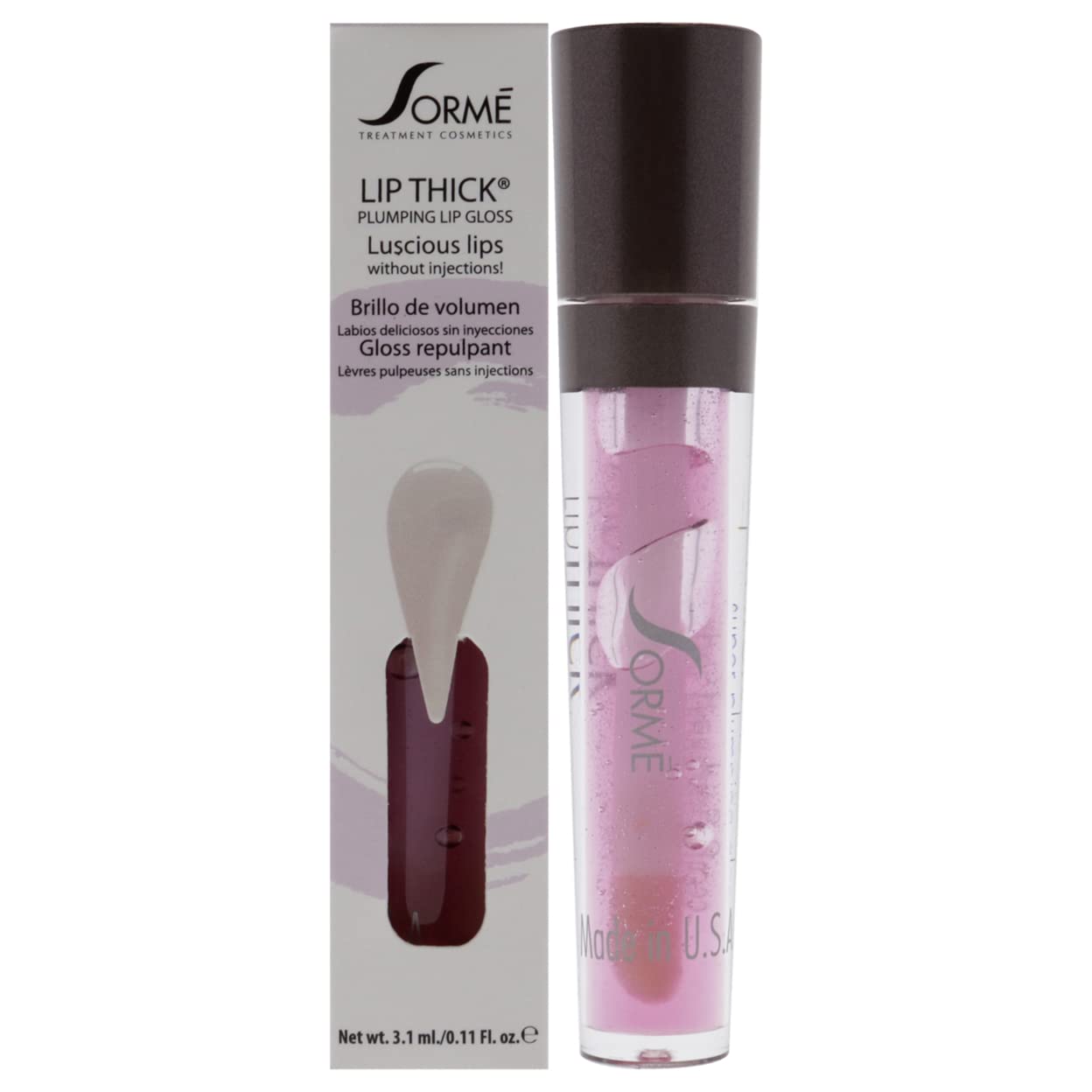 Sorme Cosmetics Lip Thick Plumping Lip Gloss, Clear, 0.11 Ounce
