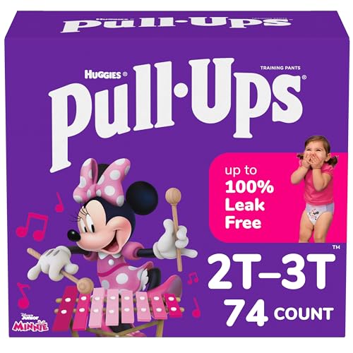 Pull-Ups Girls' Potty Training Pants, Size 2T-3T Training Underwear (16-34 lbs), 74 Count