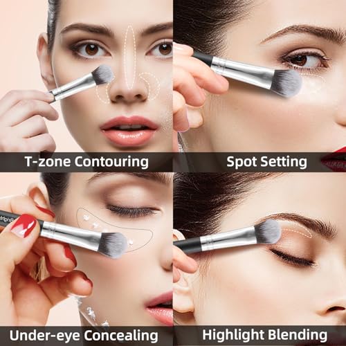 MOGILAN Concealer Brush Under Eye Kitten Paw Makeup Brush Soft Synthetic Bristles for Liquid Cream Powder Eye Concealer Eyeshadow Blending,Covers Blemishes,Imperfections & Dark Circles Face Brush 273