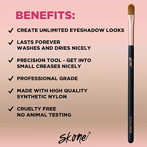 Professional Grade Small Creme Brush From Skone Cosmetics - Achieve Evenly Distributed Foundation Or Cream In Hard To Reach Places Where Fingers Can't Go With The Skone Shed Free, Soft, N
