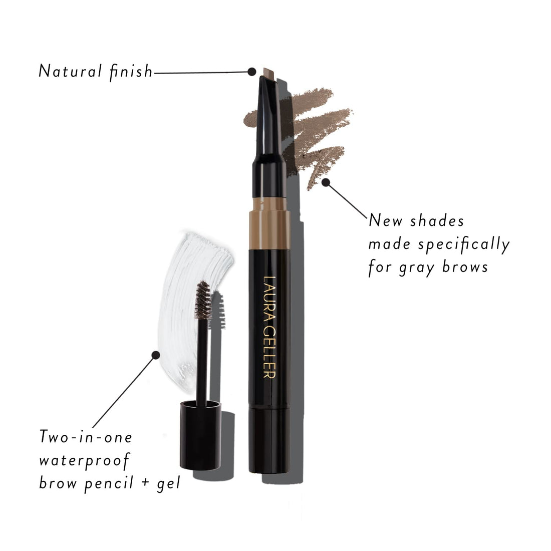 LAURA GELLER NEW YORK Sculpt-n-Stay Waterproof Brow Pencil & Gel- Taupe