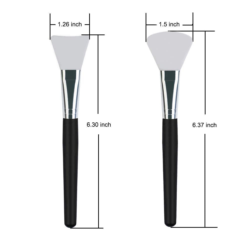 LORMAY 2 Pcs Premium Quality Silicone Face Mask Brush for Facials, Mud, Clay Mask, DIY, Modeling Mask, Body Lotion, and BB CC Cream