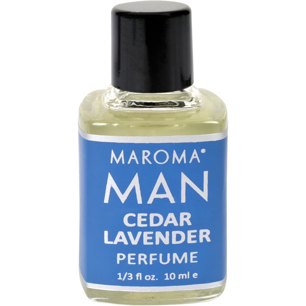 Maroma Man Perfume - Cedar Lavender - 10 ml Oil - 100% Natural, Alcohol Free