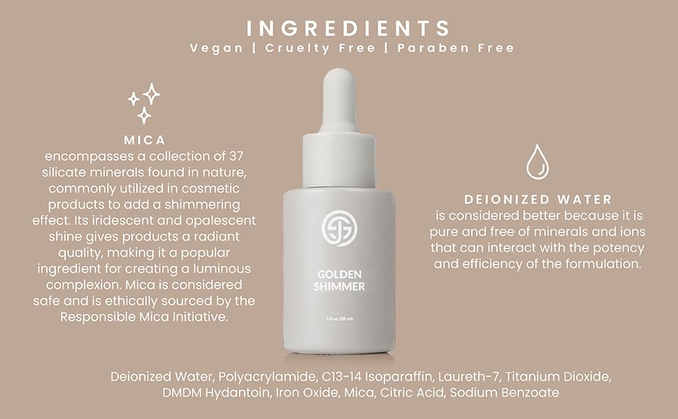 Golden Shimmer Drops - Sunless Glitter Additive - 1oz