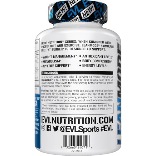 EVL Weight Loss Support Pills - Premium Multipurpose Appetite Metabolism and Fat Loss Support for Men and Women - LeanMode with Green Coffee Bean Extract CLA and Garcinia Cambogia - 50 Servings