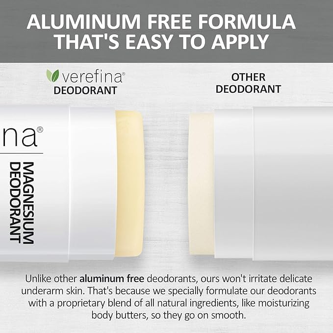 Verefina Aluminum Free Deodorant For Men & Women | All Natural | Hypoallergenic | Paraben Free | Non Toxic | Cruelty Free | Vegan | Natural Deodorant For Sensitive Skin | 3 Oz Stick