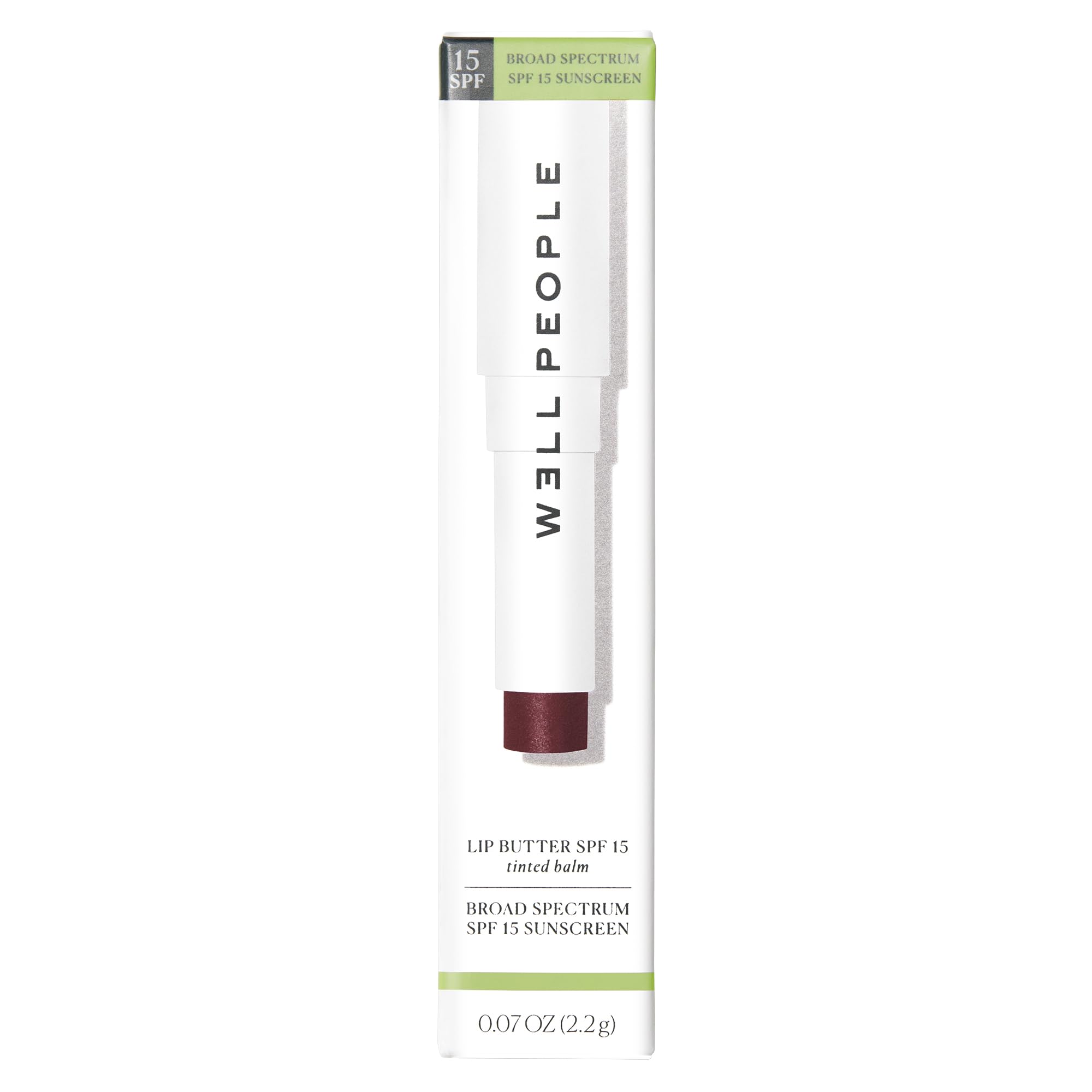 Well People Lip Butter SPF 15 Tinted Balm, Hydrating Lip Balm For Sun Protection & A Hint Of Color, Infused With Non-Micronized Zinc Oxide, Vegan & Cruelty-free, Wine