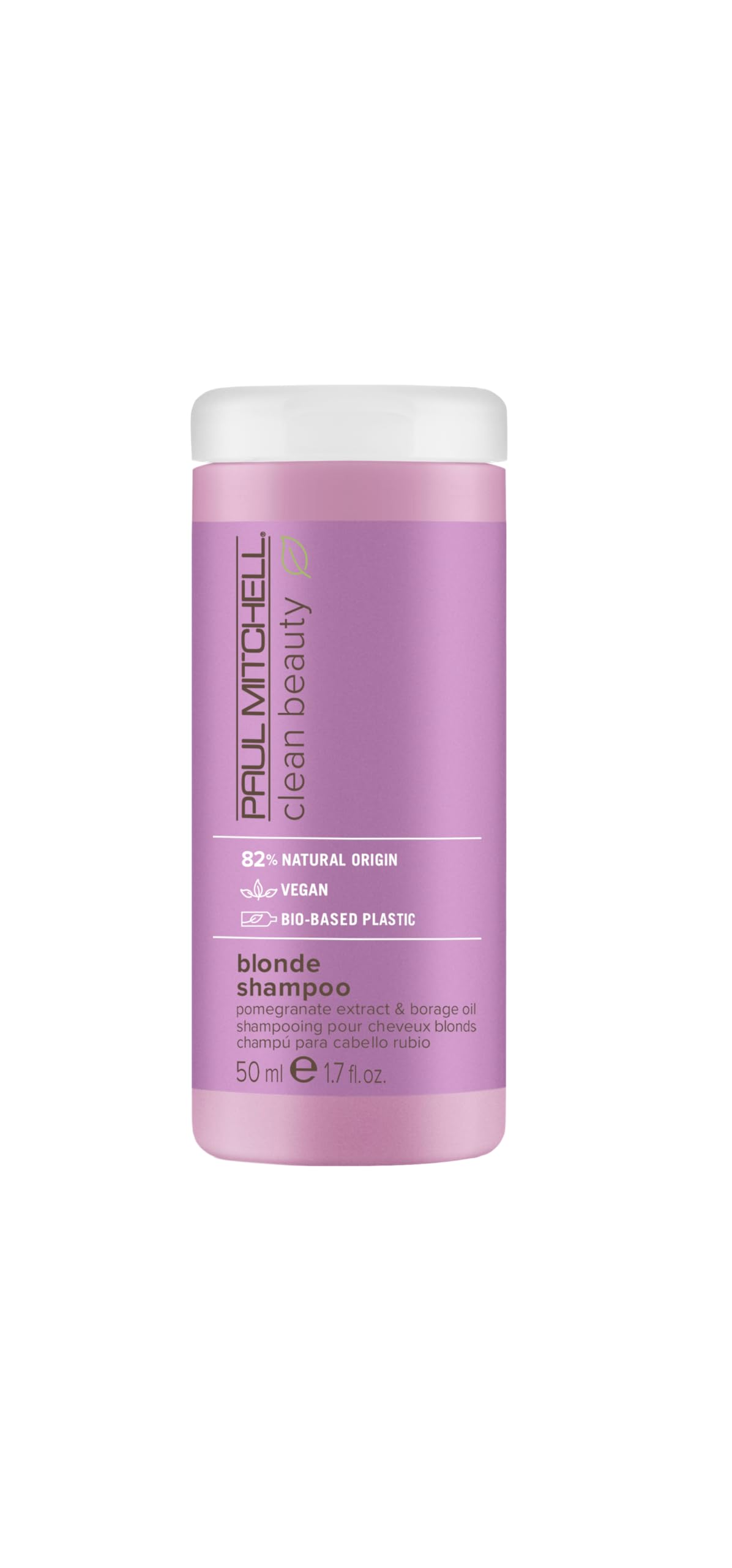 Paul Mitchell Clean Beauty Blonde Purple Shampoo, Gently Cleanses, Eliminates Brassy Tones, For Color-Treated Hair + Naturally Light Hair Colors, 1.7 oz.