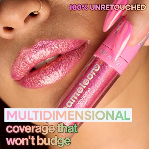 wet n wild Chameleon Chrome Lip Foil, Bold Light-Reflecting Pigments, Multidimensional Shine, Non-Sticky Smooth Formula, Vegan & Cruelty-Free - Celestial Dance