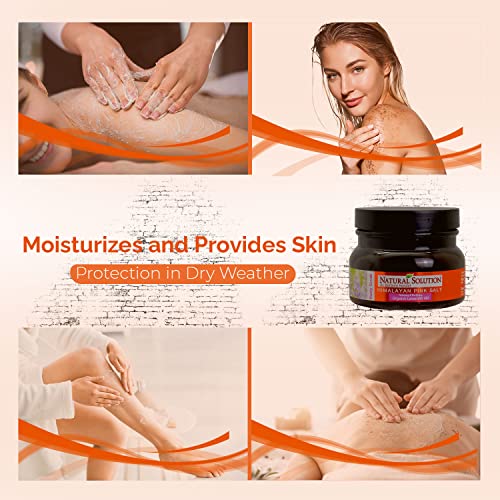 Natural Solution WBM Himalayan Salt Body Scrub with Organic Lavender Oil, Relaxing and Purifying Deep Cleansing – 12.3 oz, 10.6 Oz