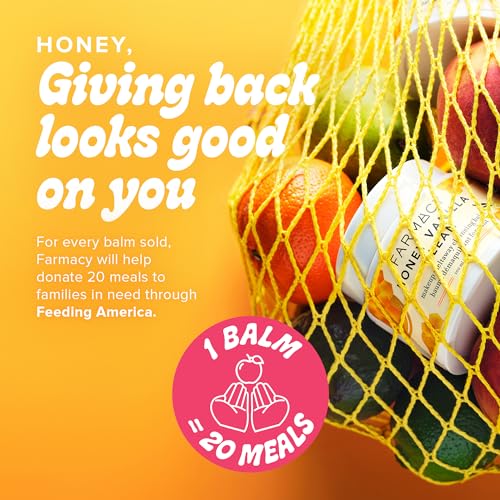 Farmacy Makeup Remover Cleansing Balm - Honey Vanilla Waterproof Makeup Remover & Oil Based Cleanser - Gentle Exfoliating Double Cleanser - Melts From Balm to Milky Lather (100ml)