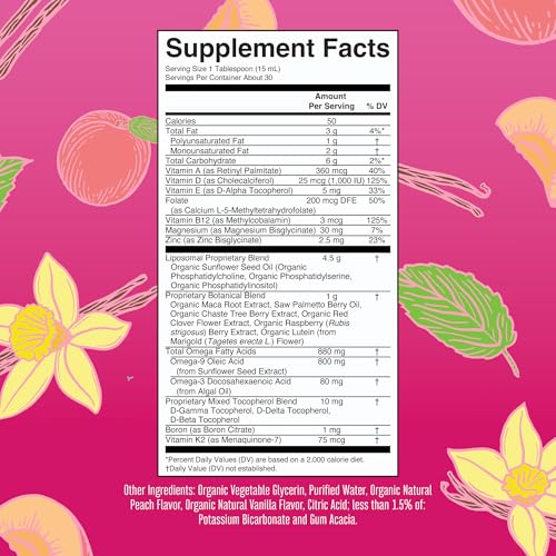 MaryRuth Organics Multivitamin for Women 40+, Womens Multivitamin Liposomal, Immune Support Supplement, Energy Supplements & Sleep Aid, Methylated Multivitamin, Vegan, Sugar Free, Non-GMO, 15.22 Fl Oz